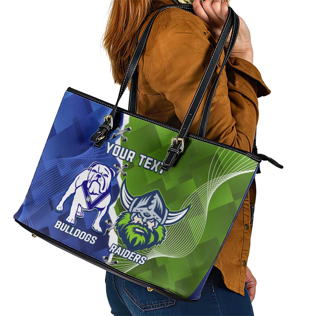 Custom Bulldogs And Raiders Rugby Leather Tote Bag Dynamic Style