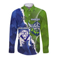 Custom Bulldogs And Raiders Rugby Long Sleeve Button Shirt Dynamic Style