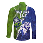 Custom Bulldogs And Raiders Rugby Long Sleeve Button Shirt Dynamic Style