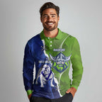 Custom Bulldogs And Raiders Rugby Long Sleeve Polo Shirt Dynamic Style