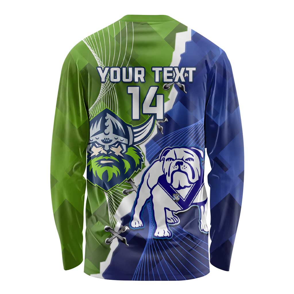Custom Bulldogs And Raiders Rugby Long Sleeve Shirt Dynamic Style