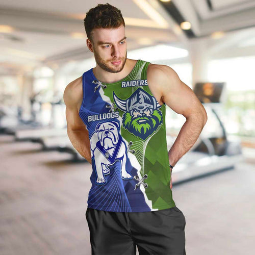Custom Bulldogs And Raiders Rugby Men Tank Top Dynamic Style