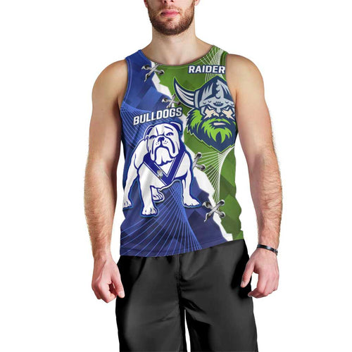 Custom Bulldogs And Raiders Rugby Men Tank Top Dynamic Style