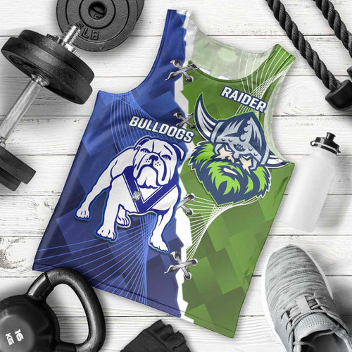 Custom Bulldogs And Raiders Rugby Men Tank Top Dynamic Style