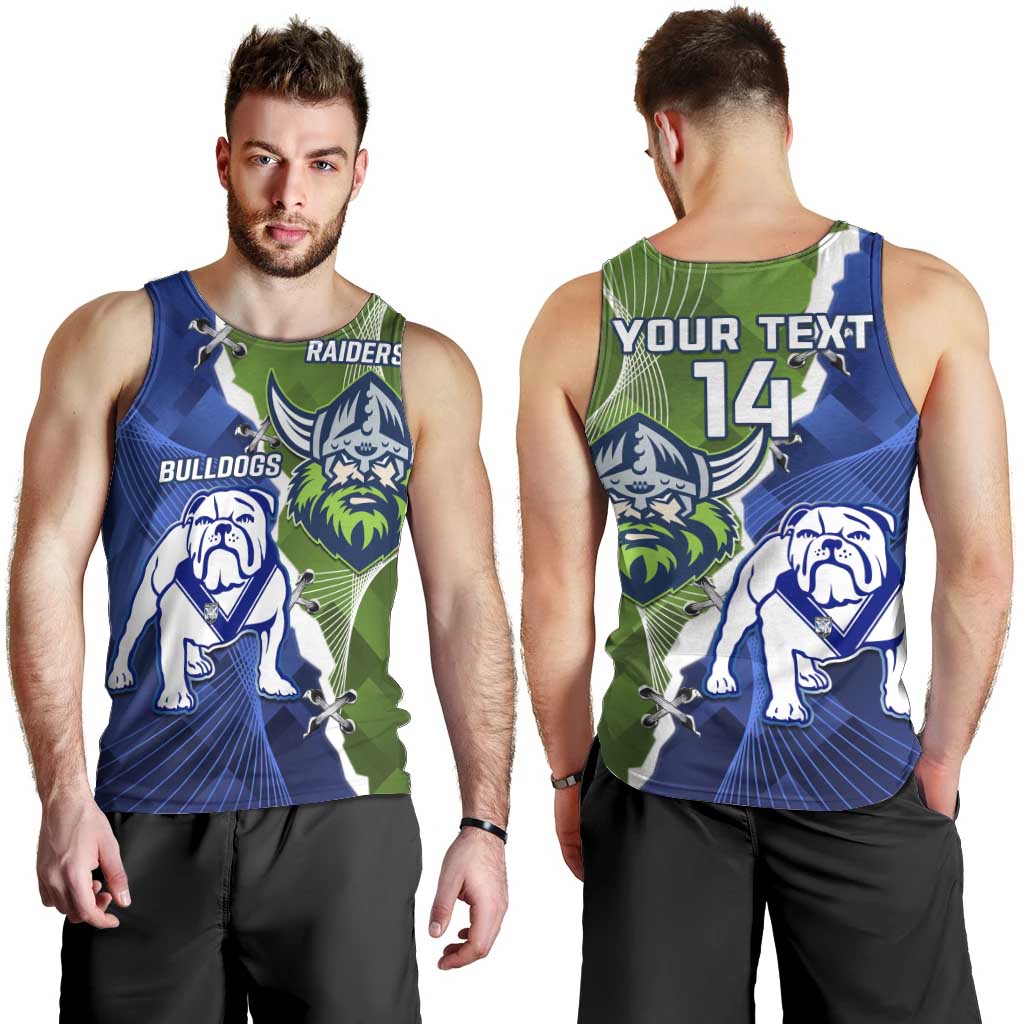 Custom Bulldogs And Raiders Rugby Men Tank Top Dynamic Style
