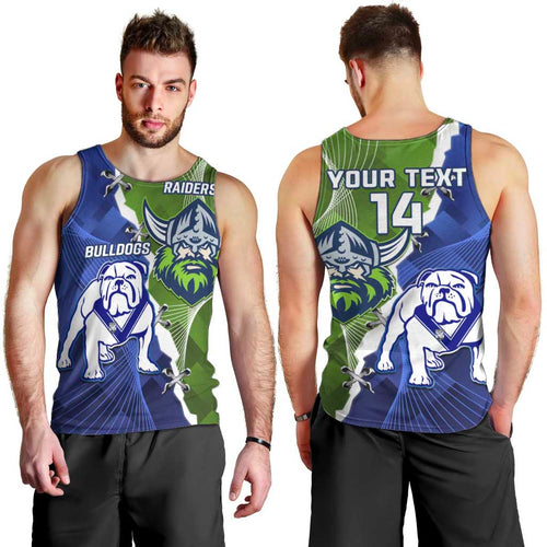 Custom Bulldogs And Raiders Rugby Men Tank Top Dynamic Style