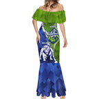 Custom Bulldogs And Raiders Rugby Mermaid Dress Dynamic Style