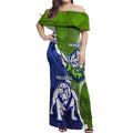 Custom Bulldogs And Raiders Rugby Off Shoulder Maxi Dress Dynamic Style