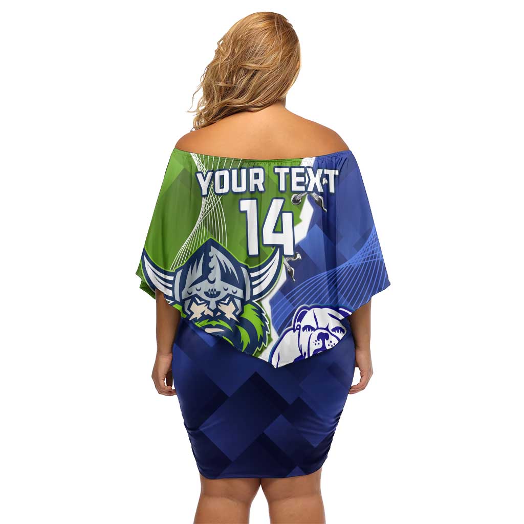 Custom Bulldogs And Raiders Rugby Off Shoulder Short Dress Dynamic Style
