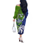 Custom Bulldogs And Raiders Rugby Off The Shoulder Long Sleeve Dress Dynamic Style