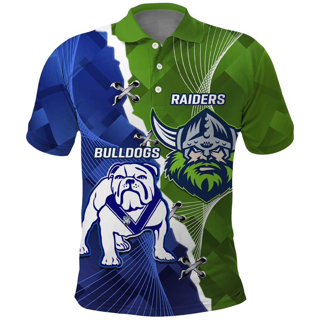 Custom Bulldogs And Raiders Rugby Polo Shirt Dynamic Style