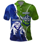 Custom Bulldogs And Raiders Rugby Polo Shirt Dynamic Style