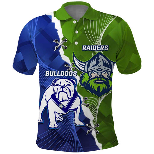 Custom Bulldogs And Raiders Rugby Polo Shirt Dynamic Style