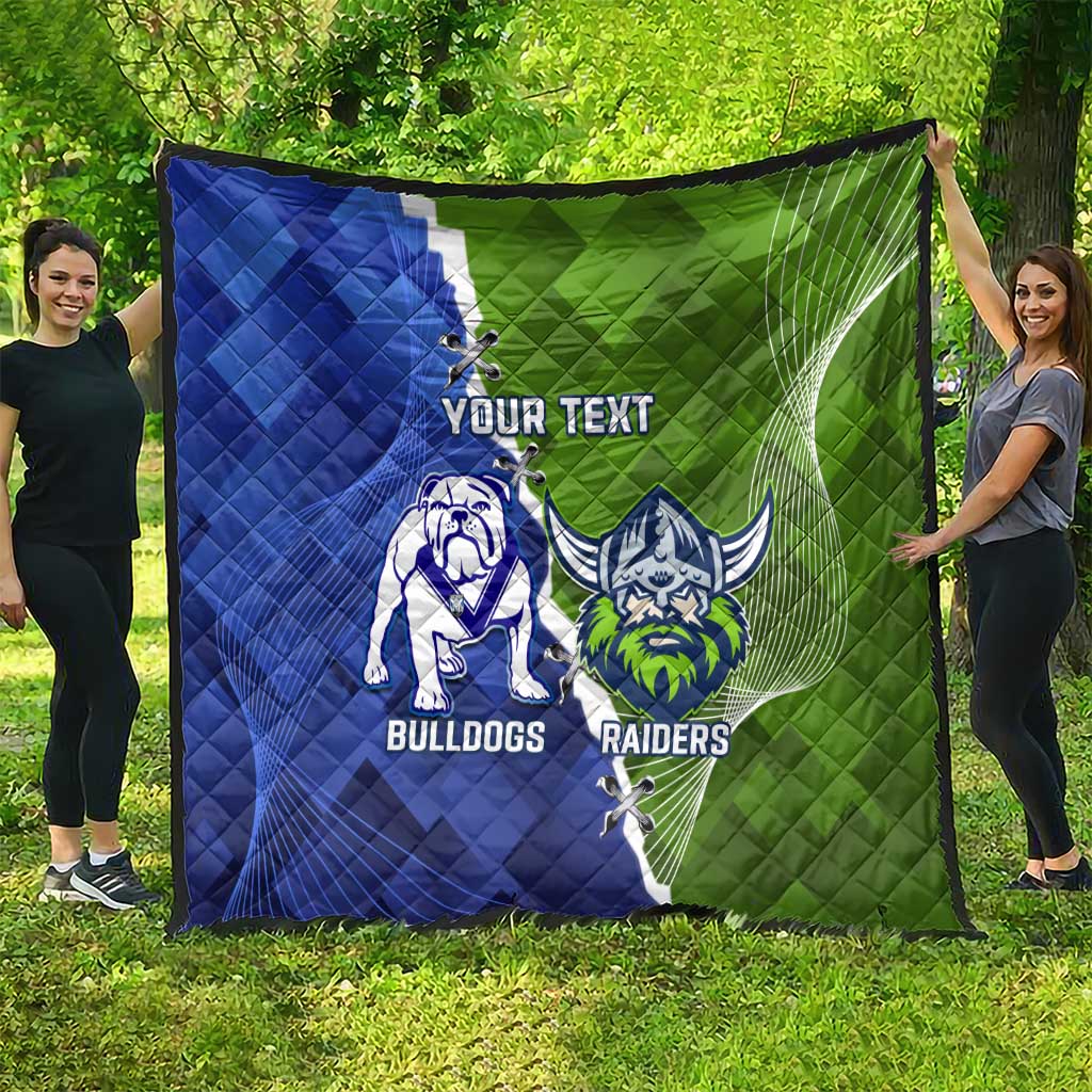 Custom Bulldogs And Raiders Rugby Quilt Dynamic Style