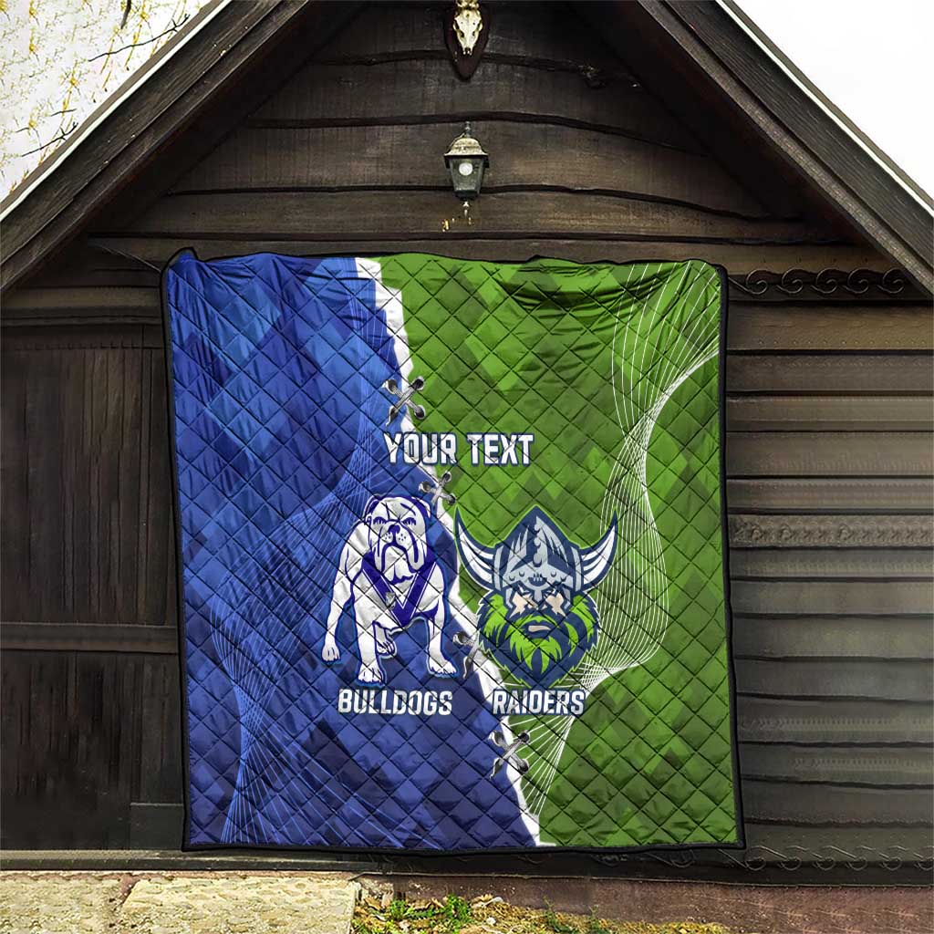 Custom Bulldogs And Raiders Rugby Quilt Dynamic Style