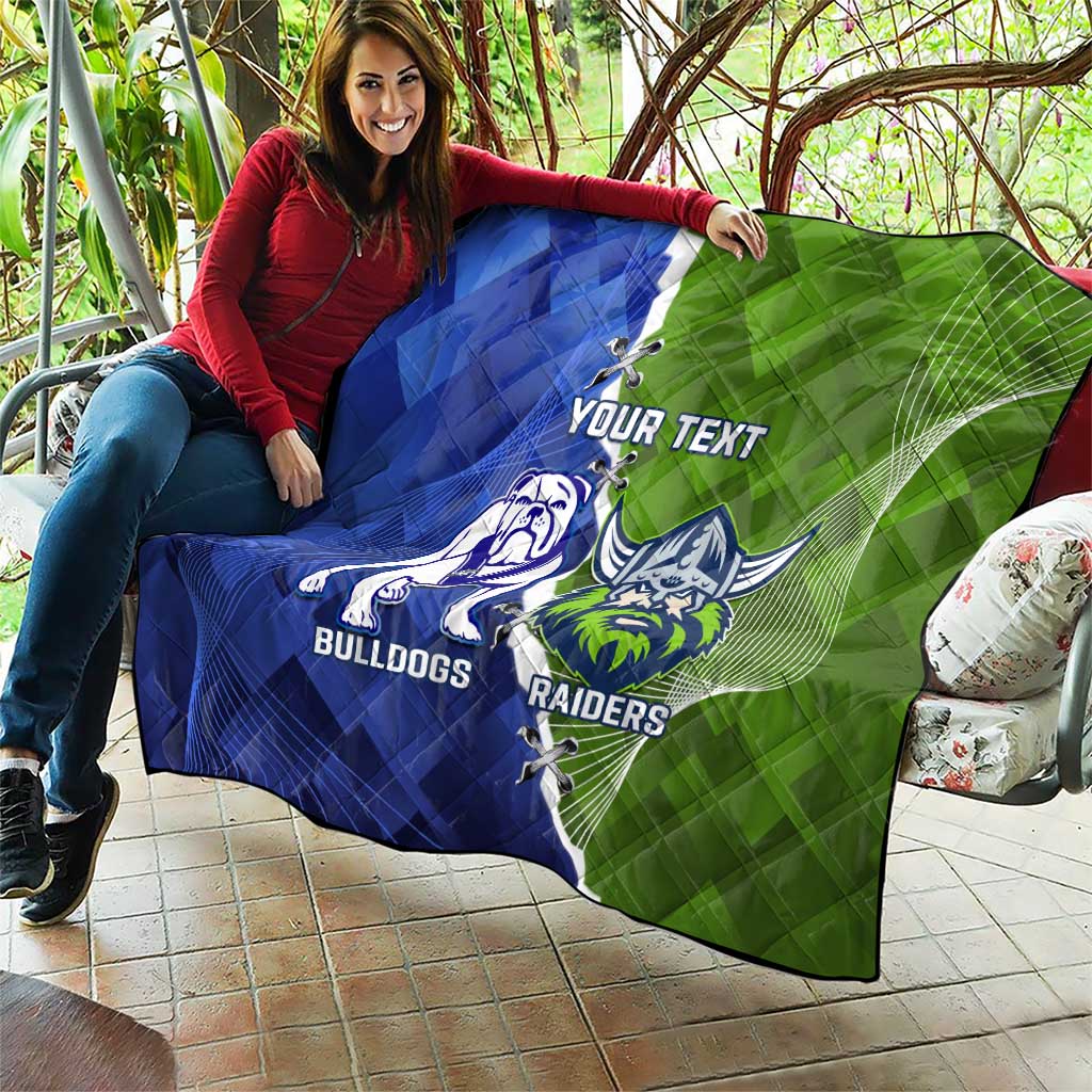 Custom Bulldogs And Raiders Rugby Quilt Dynamic Style