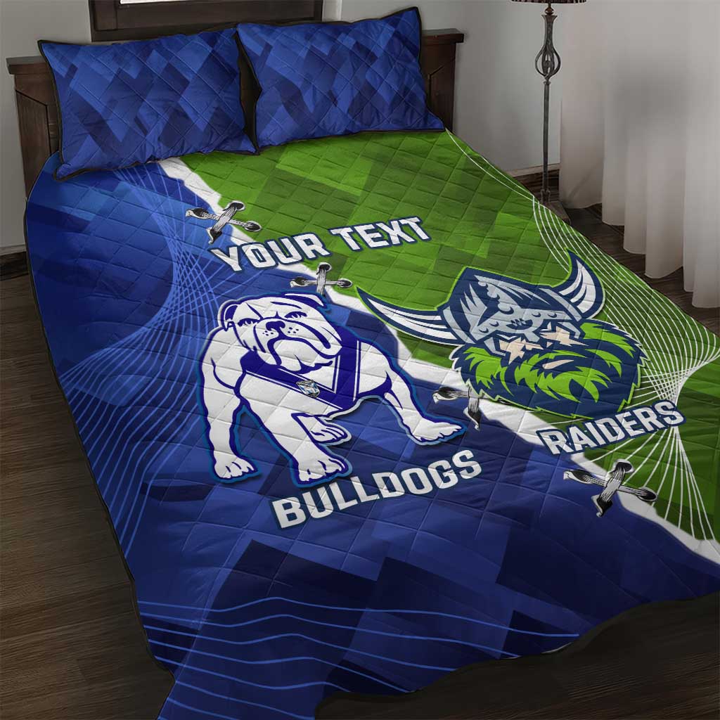 Custom Bulldogs And Raiders Rugby Quilt Bed Set Dynamic Style