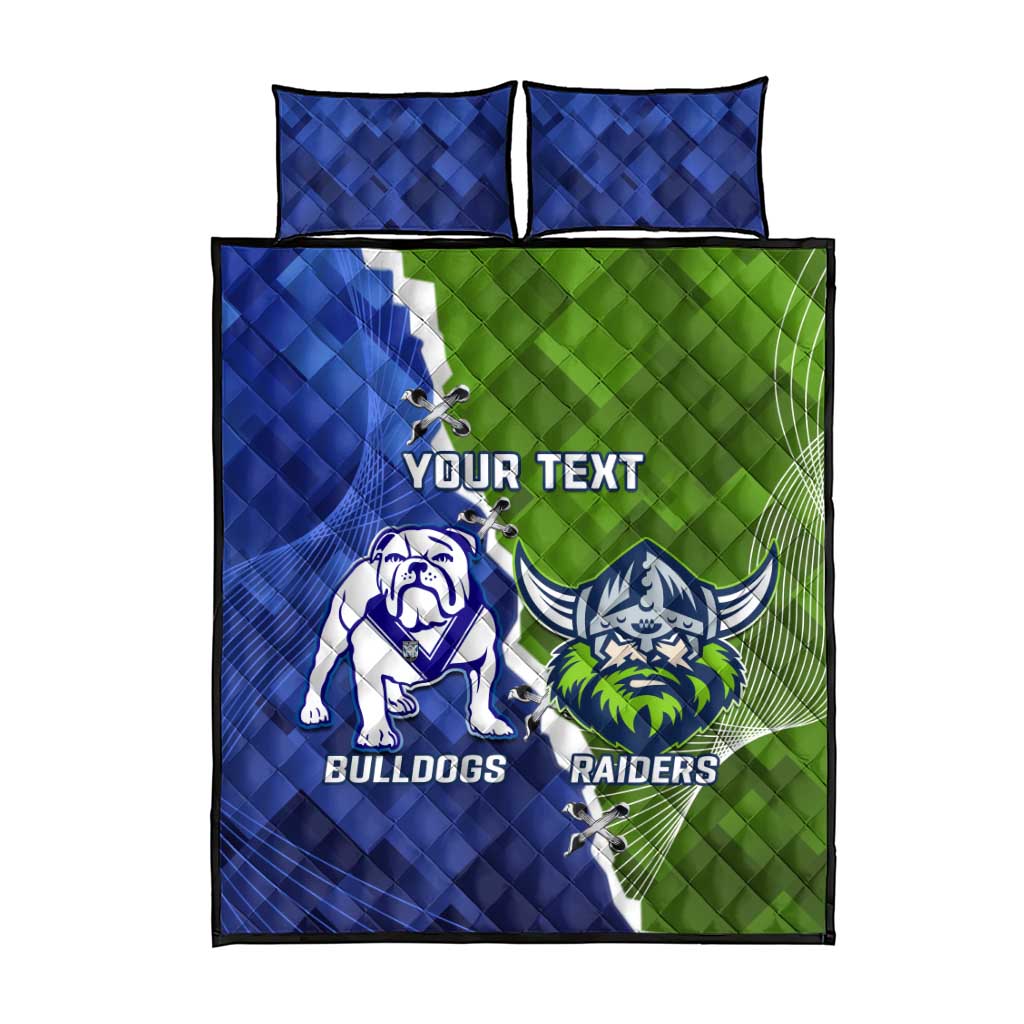 Custom Bulldogs And Raiders Rugby Quilt Bed Set Dynamic Style