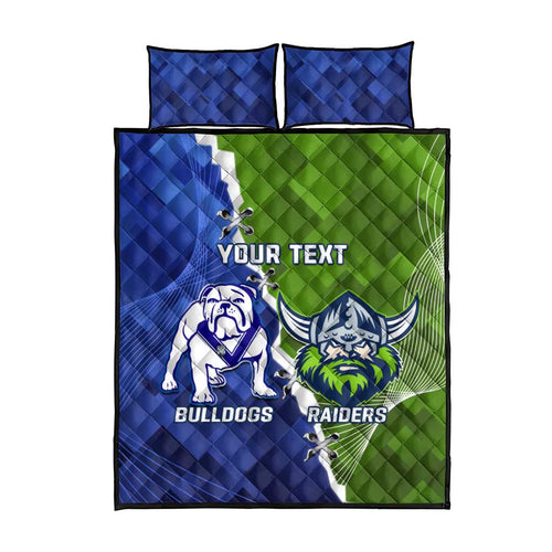 Custom Bulldogs And Raiders Rugby Quilt Bed Set Dynamic Style