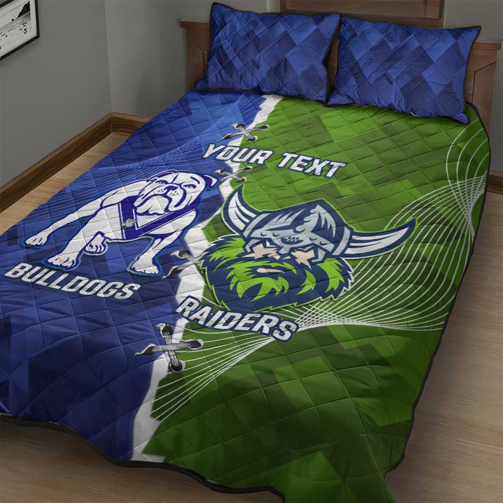 Custom Bulldogs And Raiders Rugby Quilt Bed Set Dynamic Style
