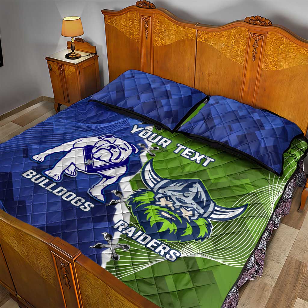 Custom Bulldogs And Raiders Rugby Quilt Bed Set Dynamic Style