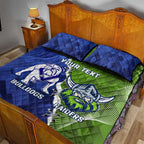 Custom Bulldogs And Raiders Rugby Quilt Bed Set Dynamic Style