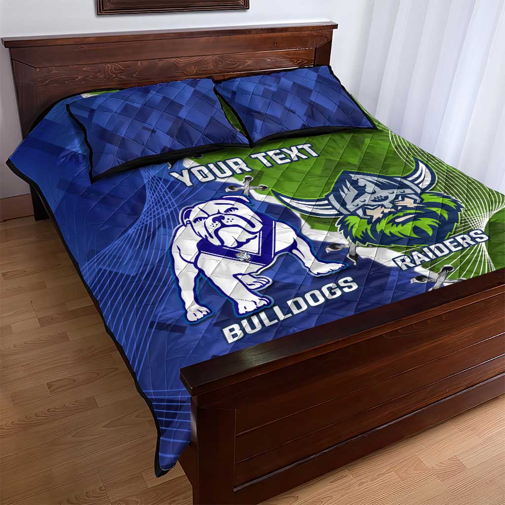 Custom Bulldogs And Raiders Rugby Quilt Bed Set Dynamic Style