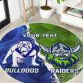 Custom Bulldogs And Raiders Rugby Round Carpet Dynamic Style