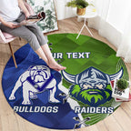 Custom Bulldogs And Raiders Rugby Round Carpet Dynamic Style