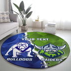 Custom Bulldogs And Raiders Rugby Round Carpet Dynamic Style
