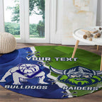 Custom Bulldogs And Raiders Rugby Round Carpet Dynamic Style