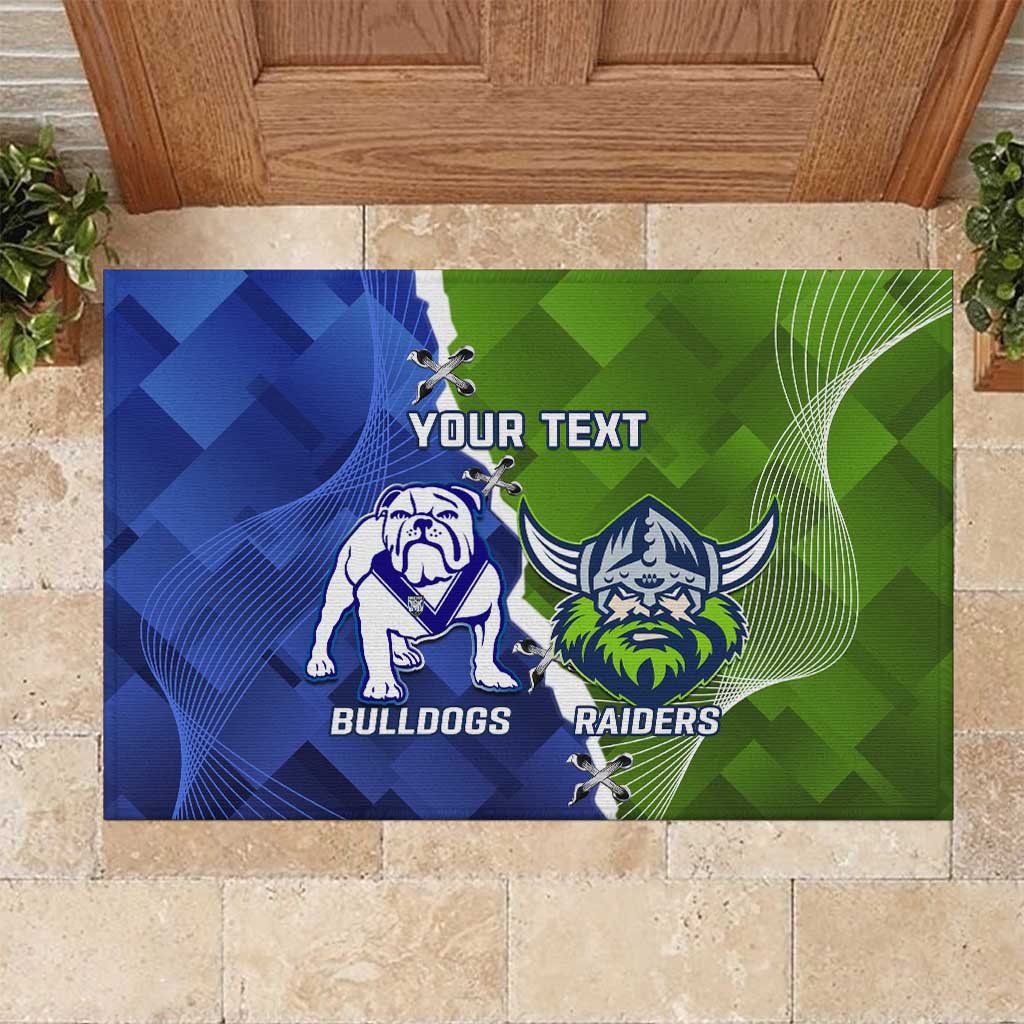 Custom Bulldogs And Raiders Rugby Rubber Doormat Dynamic Style