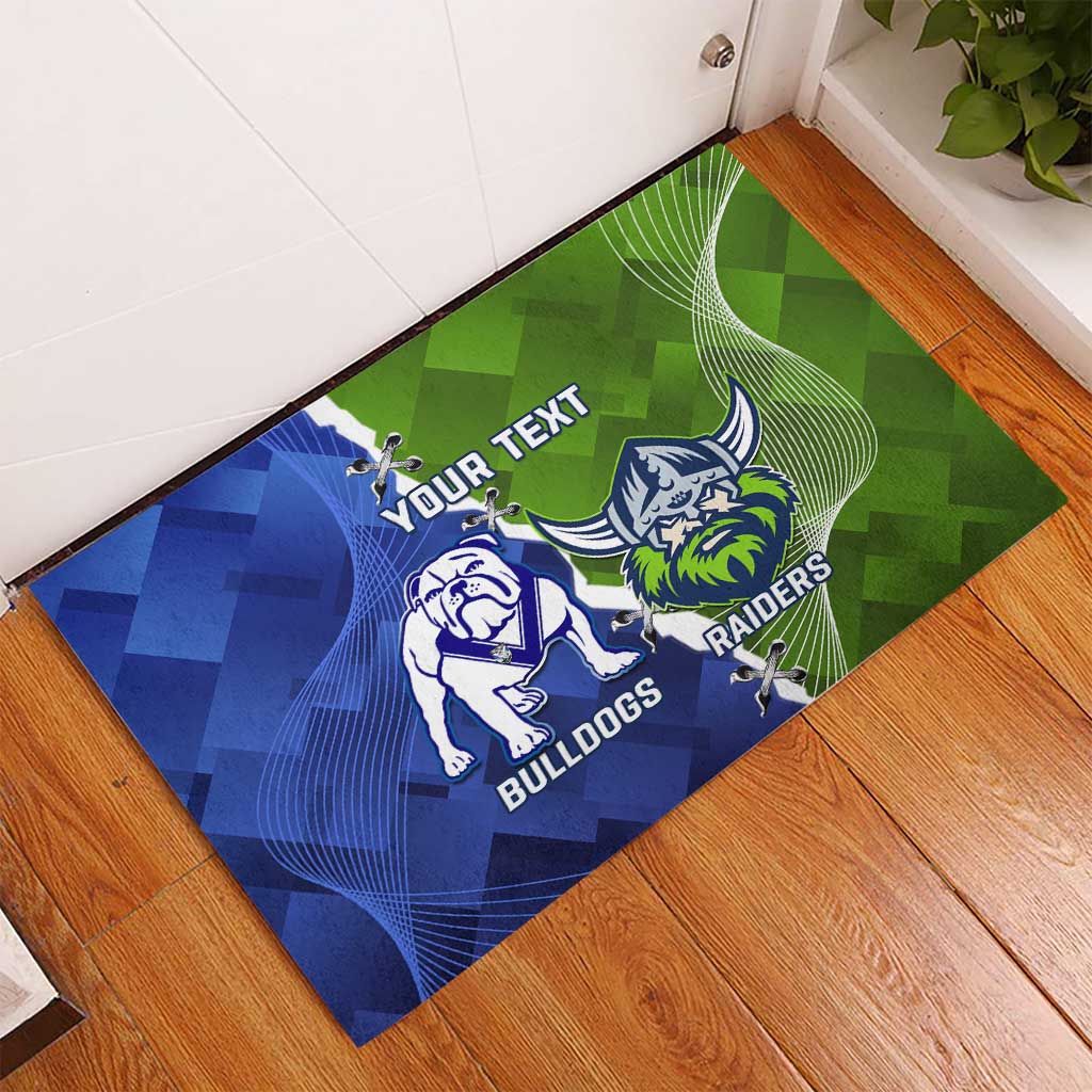 Custom Bulldogs And Raiders Rugby Rubber Doormat Dynamic Style