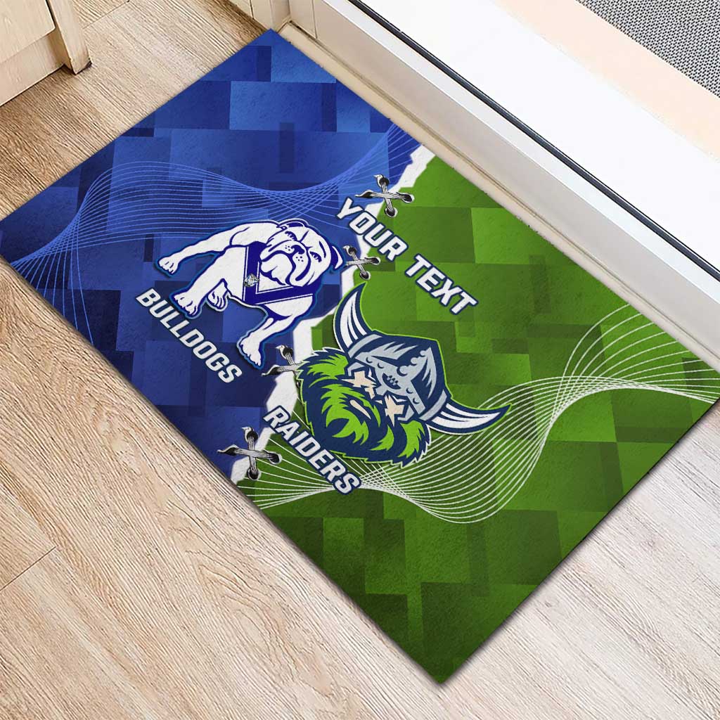 Custom Bulldogs And Raiders Rugby Rubber Doormat Dynamic Style
