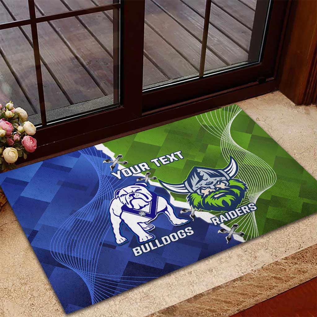 Custom Bulldogs And Raiders Rugby Rubber Doormat Dynamic Style