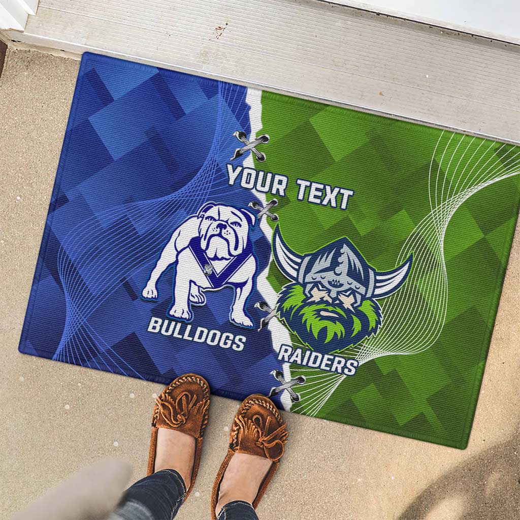 Custom Bulldogs And Raiders Rugby Rubber Doormat Dynamic Style