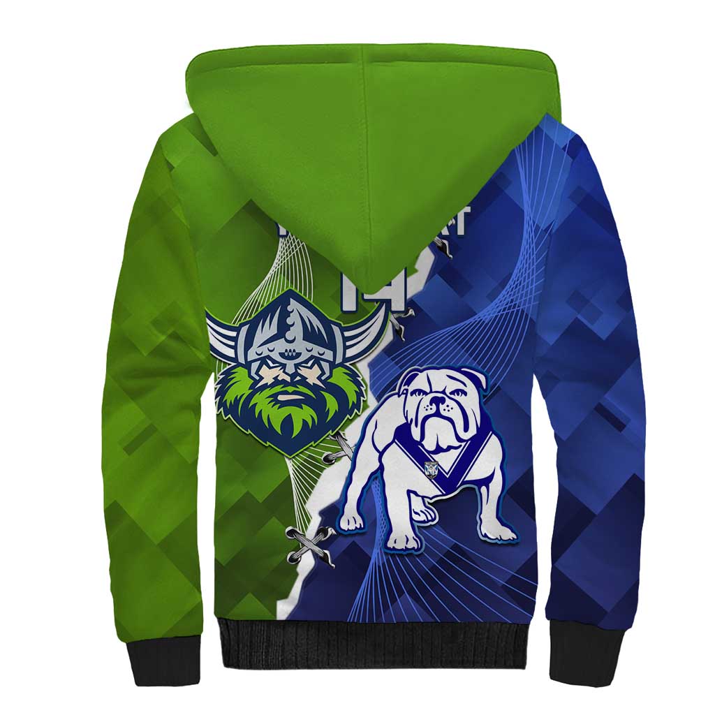 Custom Bulldogs And Raiders Rugby Sherpa Hoodie Dynamic Style