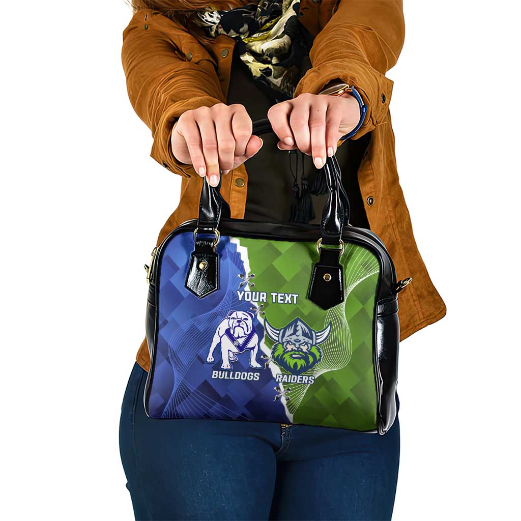 Custom Bulldogs And Raiders Rugby Shoulder Handbag Dynamic Style