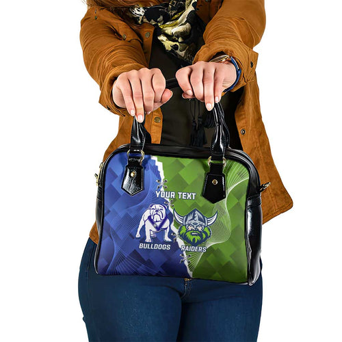 Custom Bulldogs And Raiders Rugby Shoulder Handbag Dynamic Style