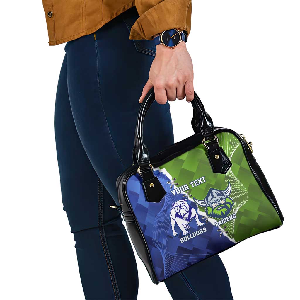 Custom Bulldogs And Raiders Rugby Shoulder Handbag Dynamic Style
