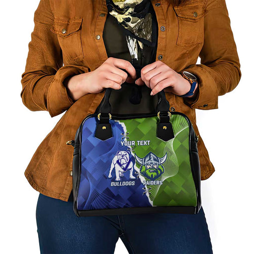 Custom Bulldogs And Raiders Rugby Shoulder Handbag Dynamic Style