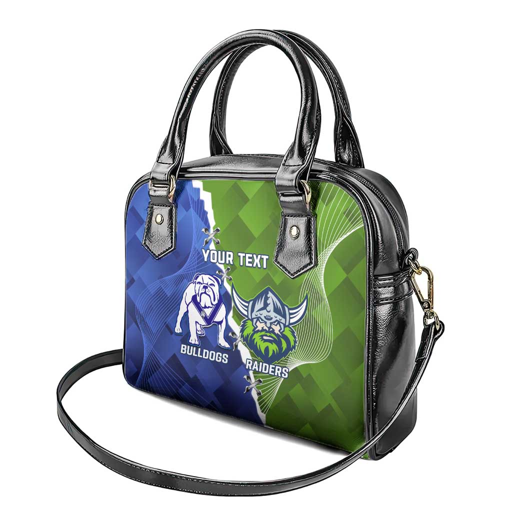 Custom Bulldogs And Raiders Rugby Shoulder Handbag Dynamic Style