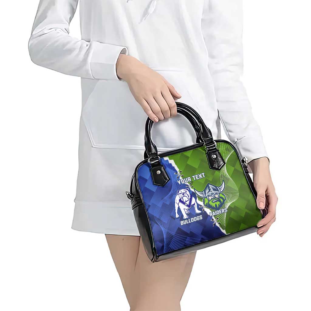 Custom Bulldogs And Raiders Rugby Shoulder Handbag Dynamic Style