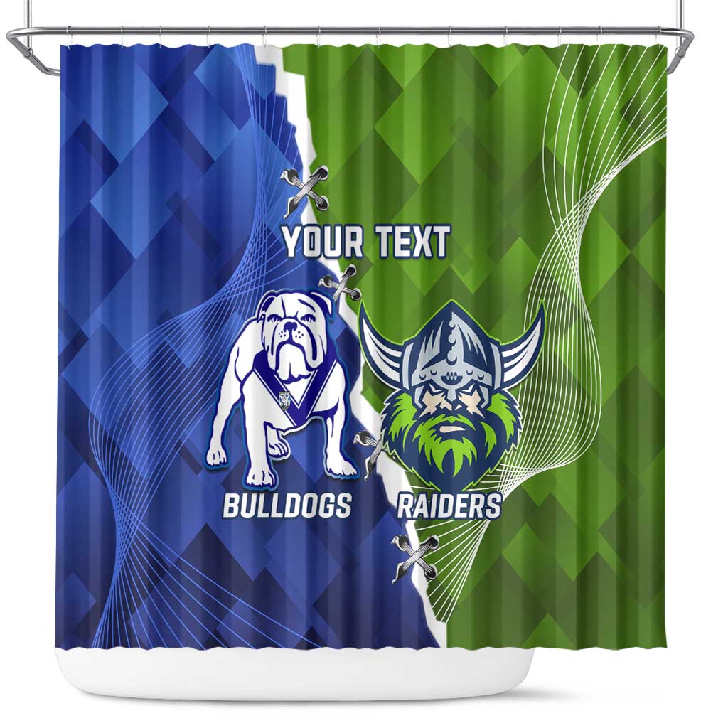 Custom Bulldogs And Raiders Rugby Shower Curtain Dynamic Style