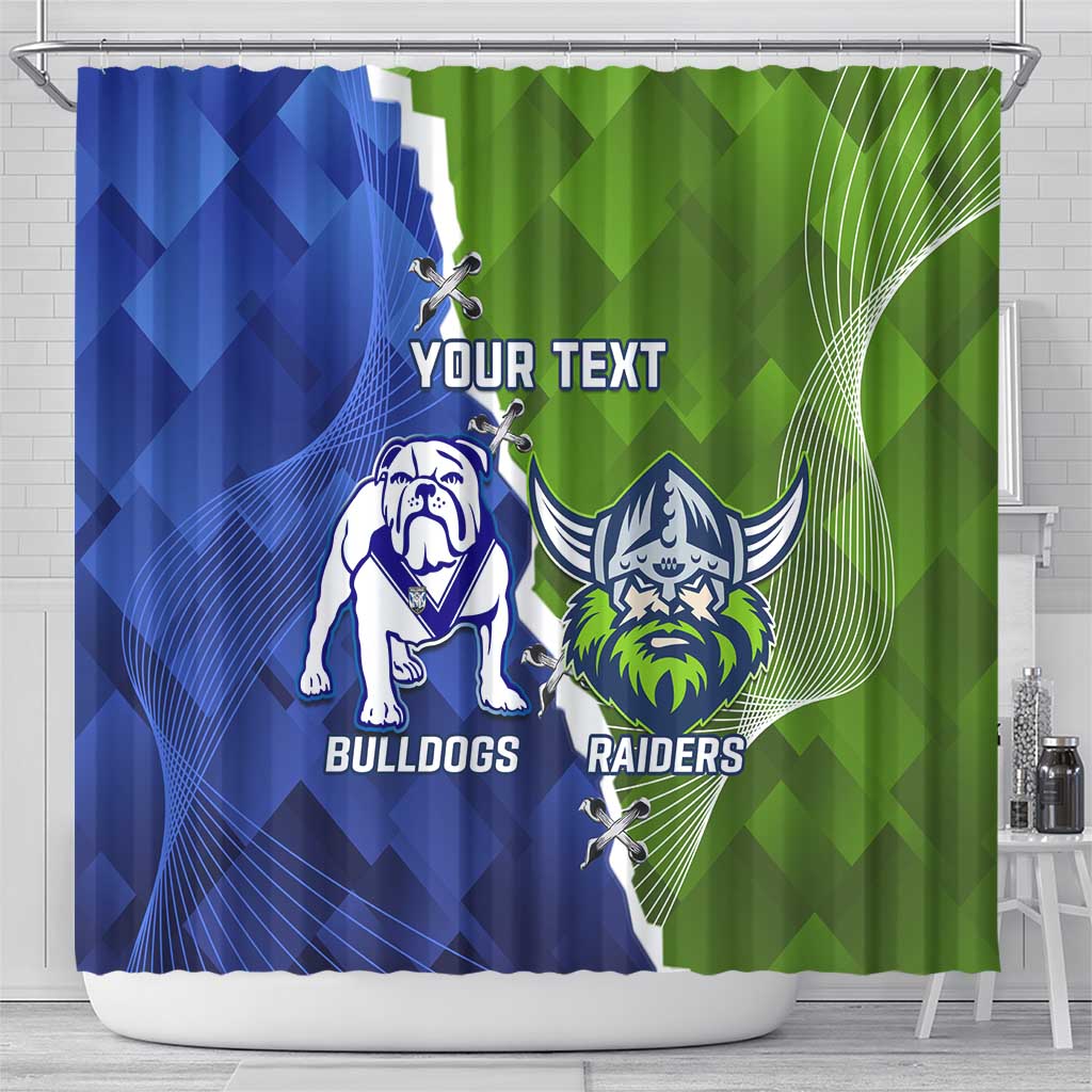 Custom Bulldogs And Raiders Rugby Shower Curtain Dynamic Style