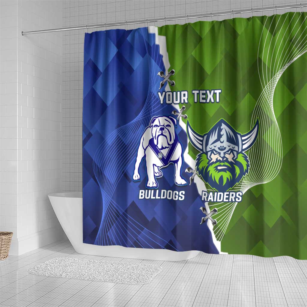 Custom Bulldogs And Raiders Rugby Shower Curtain Dynamic Style