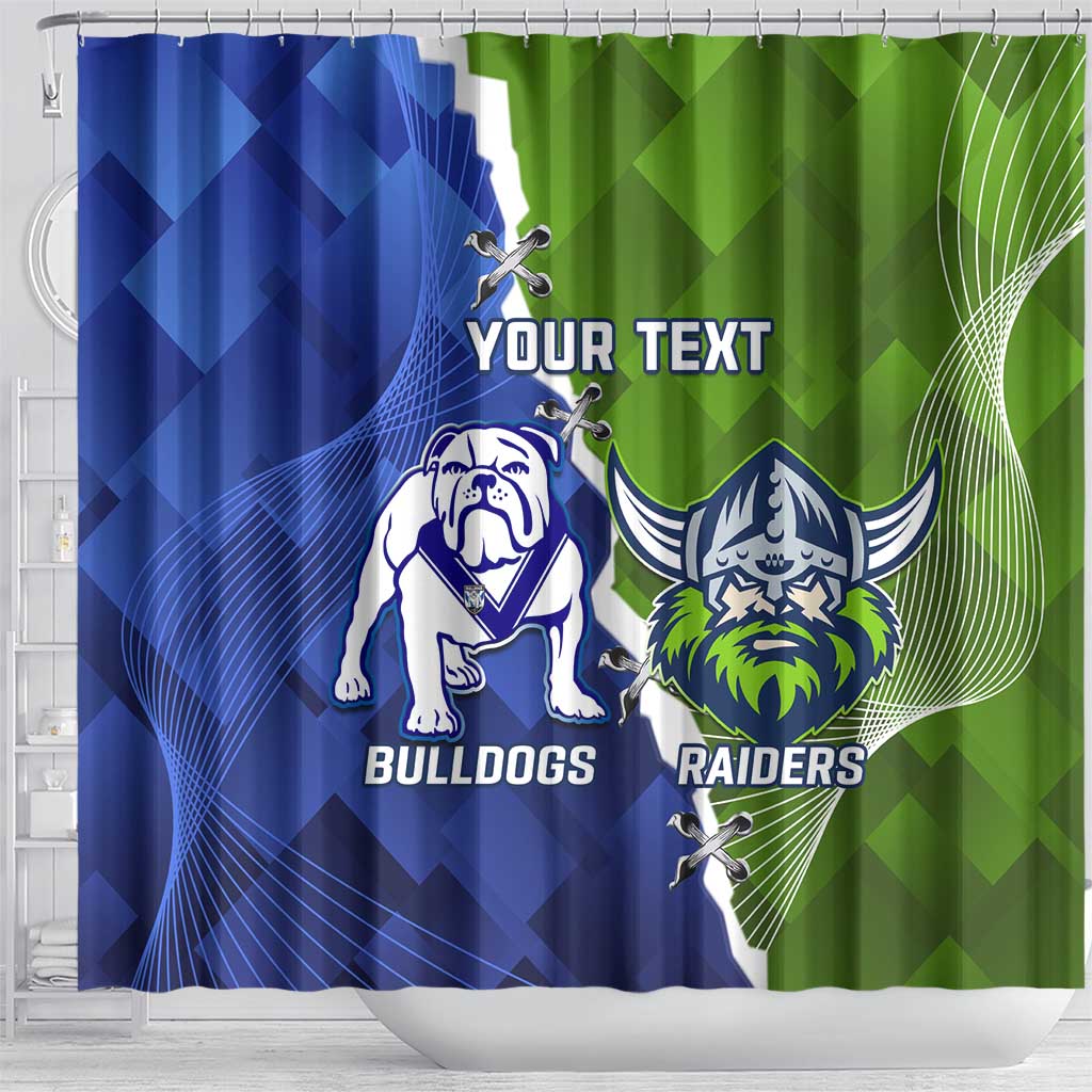 Custom Bulldogs And Raiders Rugby Shower Curtain Dynamic Style