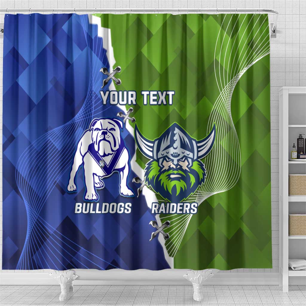 Custom Bulldogs And Raiders Rugby Shower Curtain Dynamic Style
