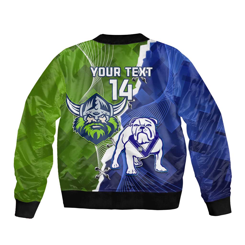 Custom Bulldogs And Raiders Rugby Sleeve Zip Bomber Jacket Dynamic Style