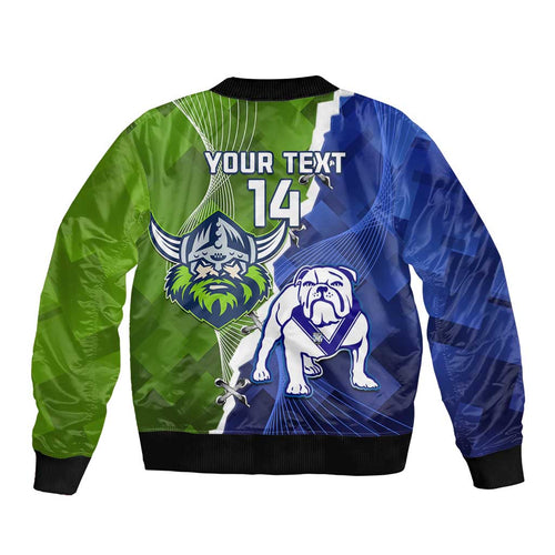 Custom Bulldogs And Raiders Rugby Sleeve Zip Bomber Jacket Dynamic Style